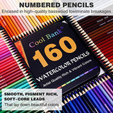 160 Professional Watercolor Pencils, Watercolor Pencil Set for Coloring Books, Artist Pencils Set, Premium Artist Soft Series Lead with Vibrant Colors for Sketching,Shading & Coloring in Tin Box