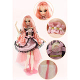 BJD Ball Jointed Doll 37CM Princess DIY Dress Up Change Makeup Toy Moveable Joints Body Female Figure Body 3D Real Eyes