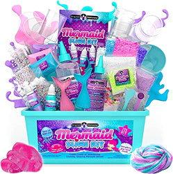 Original Stationery Mermaid Slime Kits for Girls, 35 Pieces to Make Shimmer Mermaid Slime with Lots of Sparkle Slime Add Ins, Great Mermaid Gifts for 9 Year Old Girls
