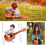 21" Guitar Ukulele Toy for Kids， Think Wing 5-in-1 Children Musical Instruments Educational Toys for Beginner Starter (Gourd Light)