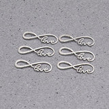 HUELE 100pcs Infinity Symbol with Love Pattern Connectors Charms Pendants for DIY Jewelry Making