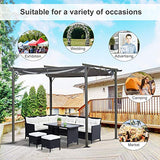 Outsunny 10' x 10' Retractable Patio Gazebo Pergola with UV Resistant Outdoor Canopy & Strong Steel Frame Grey