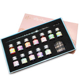 Crystal Glass Dip Pen Ink Set-Dip Pen with 12 Color Ink Bottles for Art, Writing, Drawing, Calligraphy, Great for Gift Giving.