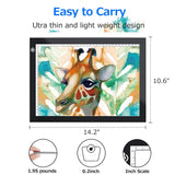 Black A4 Dimmable LED Artcraft Light Box Tracer Slim Light Pad Portable Tablet, USB Power Cable Copy Drawing Board Tracing Table for Artists Designing, Animation, Sketching, Stenciling X-ray Viewing