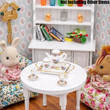Odoria 1:12 Miniature 8PCS Porcelain Chintz Tea Cup Set Dollhouse Kitchen Accessories