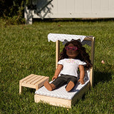 Dress Along Dolly Deluxe Doll Lounge Chair Furniture for American Girl & 18" Dolls - Premium Handmade Seat w/ Canopy & Table Set - for Indoor / Outdoor Dollhouse