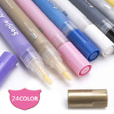 Acrylic Pens Marker Pens, 24 Colors Waterproof Suitable for Wood, Stones,Tire,Shoes,Canvas, Metal, Plastic, Ceramics, Stained Glass, Fabric Painting, Rock Painting DIY (24 Color)