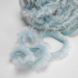 NICEEC 2 Skeins Super Soft Fur Yarn Chunky Fluffy Faux Fur Yarn Eyelash Yarn for Crochet Knit-Total Length 2×32m(2×35yds,50g×2)-Light Blue