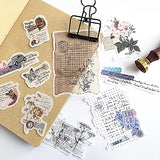Vintage Washi Sticker Set Floral Retro Notes Letter Card DIY Stickers for Scrapbooking Journaling DIY Crafts Planner Diary Album Handmade Work Journal Envelope Gift Wrapping
