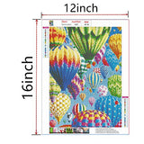 DIY Diamond Painting kit 5D Round Diamond Embroidery Cross Stitch Craft Canvas, 12x16 inches for Home Wall Decoration, (hot air Balloon)