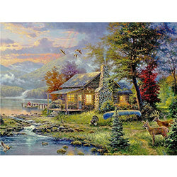Miaodu 5D Diamond Painting Kits for Adults Full Square Drill Crystal Rhinestone Cross Stitch Embroidery Landscape Diamonds Paintings Arts Craft for Home Wall Decor Gift (30x40cm/11.8x15.7inch)