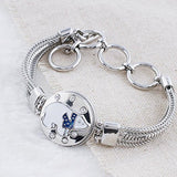 Lovmoment Snap 20MM Polar Bear Silver Plated with White Rhinestones and Enamel Snaps Jewelry Charms