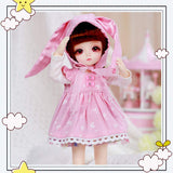 W&HH 1/6 BJD Dolls,11" 26Cm Customized Dolls,SD Doll Matte Face and Ball Jointed Body Dolls