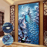 RAILONCH Large 5D Diamond Painting Kits for Adults, Full Drill DIY Diamond Painting by Number Kits Peacock Pictures Arts Craft for Home Wall Decor