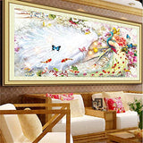 RAILONCH Large 5D Diamond Painting, Full Drill Peacock Diamond Painting Kits DIY Paint by Number Kits, Home Wall Decor (180x70cm)
