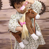 HollyHOME Stuffed Animal Horse Pretty Plush Toy Pretend Play Horse 11 inches Brown