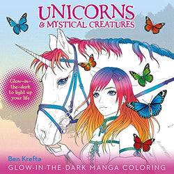 Unicorns & Mystical Creatures Glow-in-the-Dark Manga Coloring