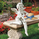 Design Toscano KY47014 Peaceful Presence Angel Sitter Garden Statue, Antique Stone