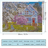 LANDFAIR Diamond Painting Kits - 15x20 inch Round Full Drill Lilacs and Lace Diamond Art Kits for Adults