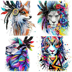 4 Pack 5D Diamond Painting Kits for Adults Colored AnimalsFull Drill for Home Wall Decor