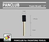 PANCLUB Paint Foam Brush Value Pack Value Pack 1 Inch - 25 Pack | with Wood Handles | Great for Art, Varnishes, Acrylics, Stains, Crafts