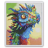 WEIYP 5D Diamond Painting Kits for Adults Full Drill The Dragon Embroidery Painting Paint with Diamond for Christmas Home Wall Decor(Colored Dragon13.8x17.7inch/35x45cm)
