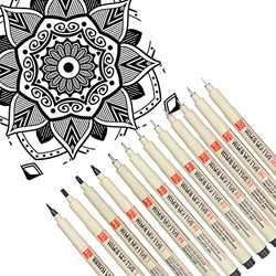 12 sizes Black Micro Pens for Drawing, Technical Drawing Micro-pen, Fineliner Ink, Waterproof, Fade Resistant, Bleed Free, Quickly dry.