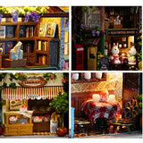 Dollhouse Miniature with Furniture, DIY Wooden Doll House Kit Box Theater Style . 1:24 Scale Creative Room Idea Best Gift for Children Friend Lover (in a Happy Corner)