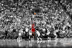 Poster Michael Jordan Chicago Bulls Last Shot 1998 (Basketball) Sports Print (24in x 36in)