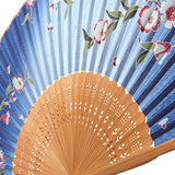 4-Piece Folding Fans - Hand-held Fans for Women, 4 Different Japanese Style Colorful Designs with