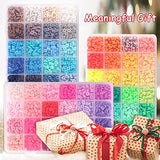 QUEFE 9000pcs Clay Beads for Bracelet Making 72 Colors Flat Round Polymer Clay Beads Spacer Heishi Beads for Jewelry Making Kit with Pendant Charms Kit Letter Beads and Elastic Strings