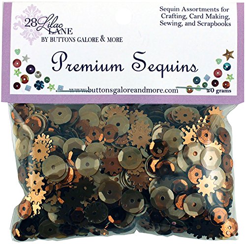 Buttons Galore PS727 20G Rusty 28 Lilac Lane Premium Sequins, Multicolor