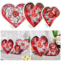 ISSEVE 3Pcs Large Heart Resin Molds Silicone, 3 Different Shape Size Heart Molds, Silicone Molds for Epoxy Resin Casting, Epoxy Molds for DIY Resin Art Casting Home Decoration (9.45", 7.48", 5.91")