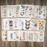 Knaid Vintage Scrapbook Supplies Pack (200 Pieces) for Art Journaling Bullet Junk Journal Planners DIY Paper Stickers Craft Kits Notebook Collage Album Aesthetic Cottagecore Picture Frames (Nature)