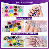 Morovan Acrylic Nail Kit for Beginners, 48 Colors Nail Glitter Professional Acrylic Powder and Liquid Set with Practice Finger, Acrylic Nail Supplies, Nail Clippers for Acrylic Nails Kit Acrylic Set