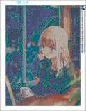 Zimal 5D DIY Diamond Painting Full Round Cartoon Japan Anime Girl Diamond Embroidery Cross Stitch Diamond Mosaic Decoration Gift 11.8 X 15.8 Inch