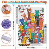 SUNMAIO Diamond Painting Kits for Adults Kids, Cute Cat Full Drill Round Diamond Crystal Gem Art Mermaid Painting, Paint by Numbers, Perfect for Home Wall Decor (12x16 inch)