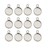 50pcs Fit 12mm Stainless Steel Round Blank Bezel Pendant Trays Base Cabochon Settings Trays Pendant Blanks for Jewelry Making DIY Findings (12mm-50pcs)