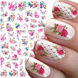 JaoZuyard 8 Sheets Flower Naill Stickers Decals Spring Floral Nail Art Decals 3D Self-Adhesive Nail Art Supplies Accessories Decorations for Women Acrylic Nail Design