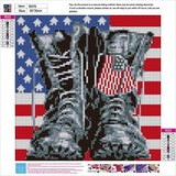 DIY 5D Diamond Painting Patriotic Military Kits for Adults Rhinestone Embroidery Pictures Canvas Arts Crafts for Living Room Home Wall Decor Black Shoes Flag 11.8x11.8in 1 Pack by Bemaystar