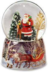 The San Francisco Music Box Company Santa and Reindeer Christmas Snow Globe