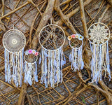 Mandala Life ART DIY Dream Catcher Kit 12x30 inches - Make Your Own Bohemian Wall Hanging with All-Natural Materials - Creative Activity Set Includes Premium Lace, Yarn, Feathers and Wooden Hoop