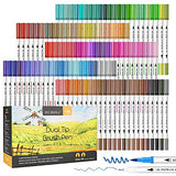 GC QUILL 120 Colors Dual Brush Pens Art Markers, Fine and Brush Tip Markers for Calligraphy Drawing Lettering Sketching Coloring Painting - MU-120