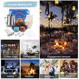 Candle Making Kits, DIY Candle Making Supplies with Heat-Proof Container, 8 Candle Jars, Clips, Spoon, Stickers, Wicks and Beeswax for Kids Adults