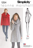 Simplicity 1254 Women's Lined Coat or Jacket Sewing Pattern by Leanne Marshall, Sizes 14-22