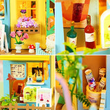 Dollhouse Miniature with Furniture,DIY 3D Wooden Doll House Kit Summer Mode Style Plus with Dust Cover and Music Movement,1:24 Scale Creative Room Idea Best Gift for Children Friend Lover K62