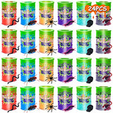 OCHIDO Halloween Party Favor for Kids-24 PCS Slime Kit Halloween Toys,Stress Relief Toys for Halloween Goodie Bag Fillers,School Classroom Rewards Prizes,Halloween Trick Or Treat Bags Toys Bulk