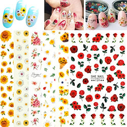 Nail Stickers, Flowers Nail Art Stickers Nail Decals for Nail Art, Nail Design Stickers, Self-Adhesive Nail Decals Stickers for Nails Art Design