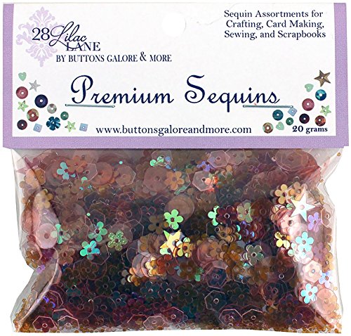 Buttons Galore PS733 20G Poppy 28 Lilac Lane Premium Sequins, Multicolor