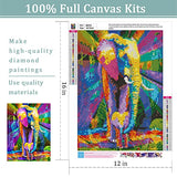 Elephant 5D Diamond Painting Kits for Adults, Amphol DIY Diamond Painting Kits for Beginner Kids, Full Dirll Diamond Art Kits for Gift Home Wall Decor 12”W x 16”L